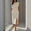 Camille | Elegant Office Midi Dress