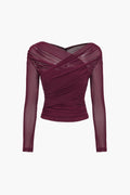 Mariangela | Mesh Long Sleeve Top for Women
