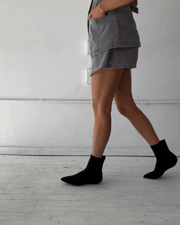 Adeline | Black Knit Pull-On Boots