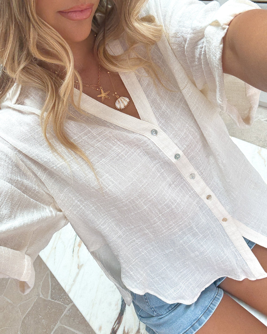 Guendalina | White Linen Shirt for Women