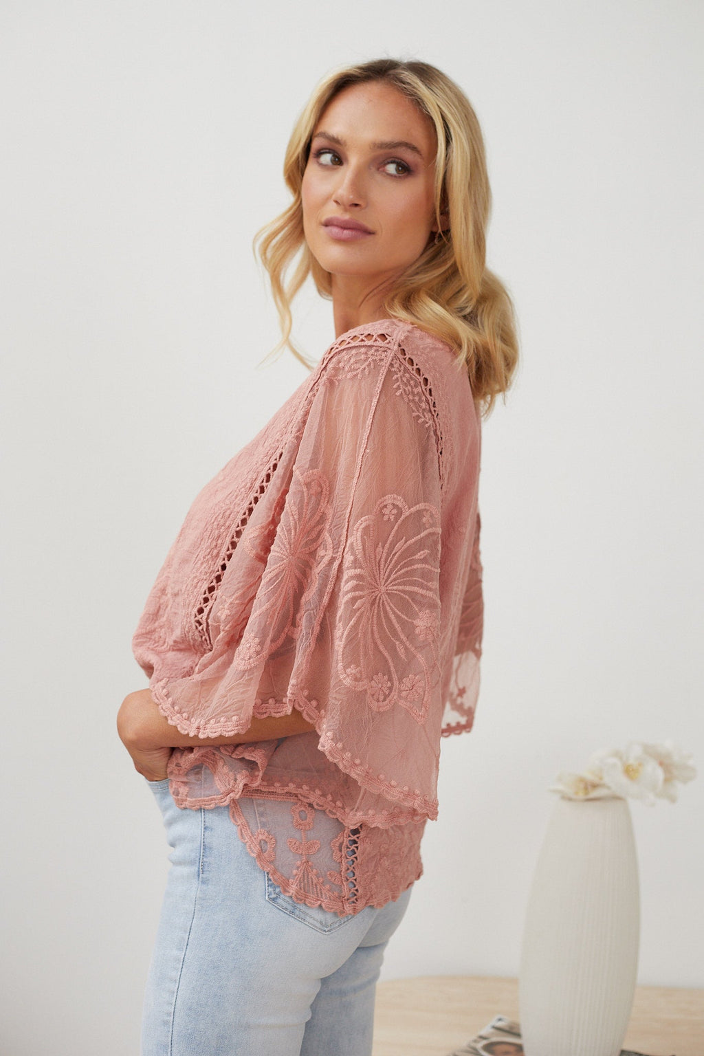 Lina | Lace Embroidery Top for Women