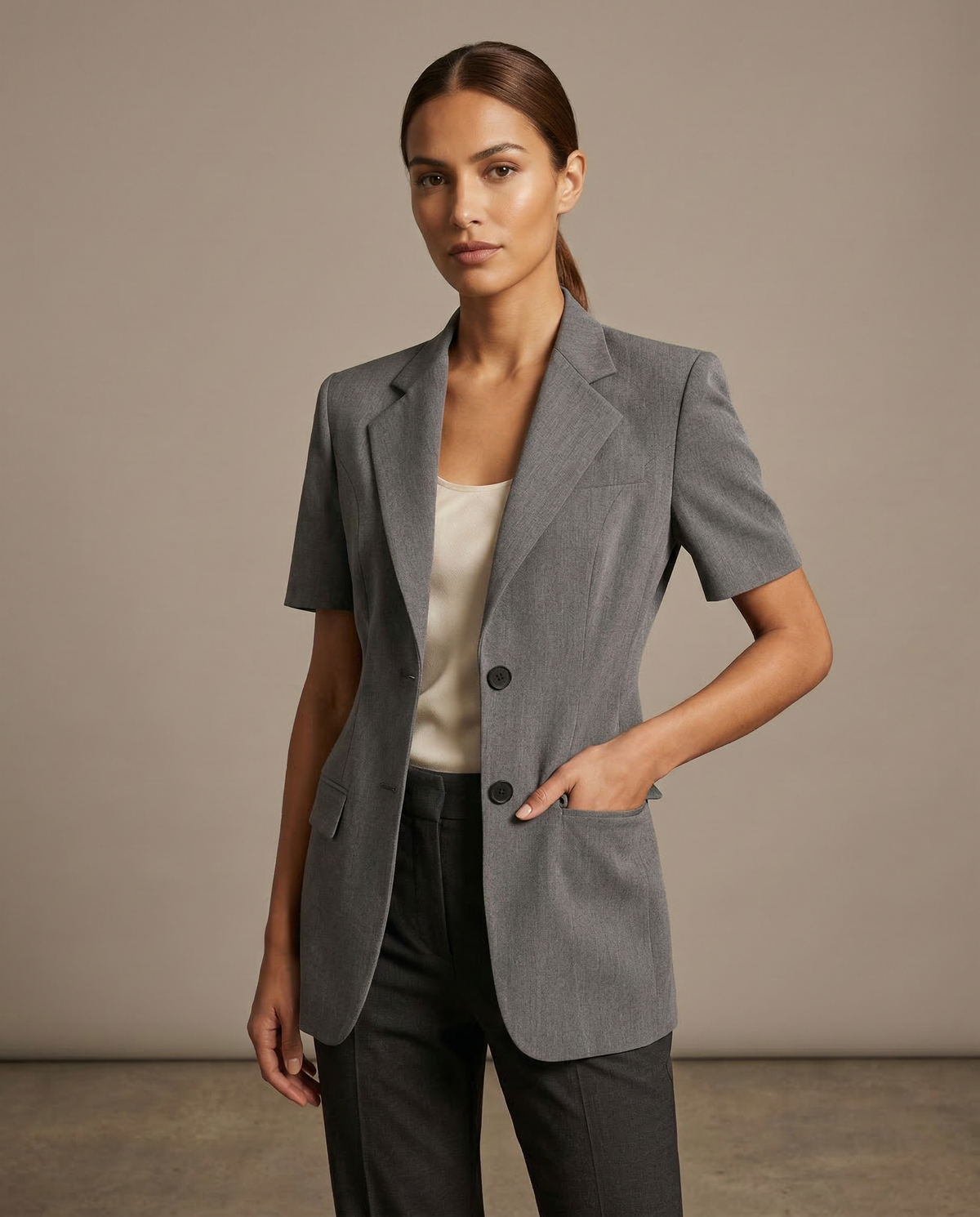 Pauline | Chic A-Line Short Sleeve Blazer for Women