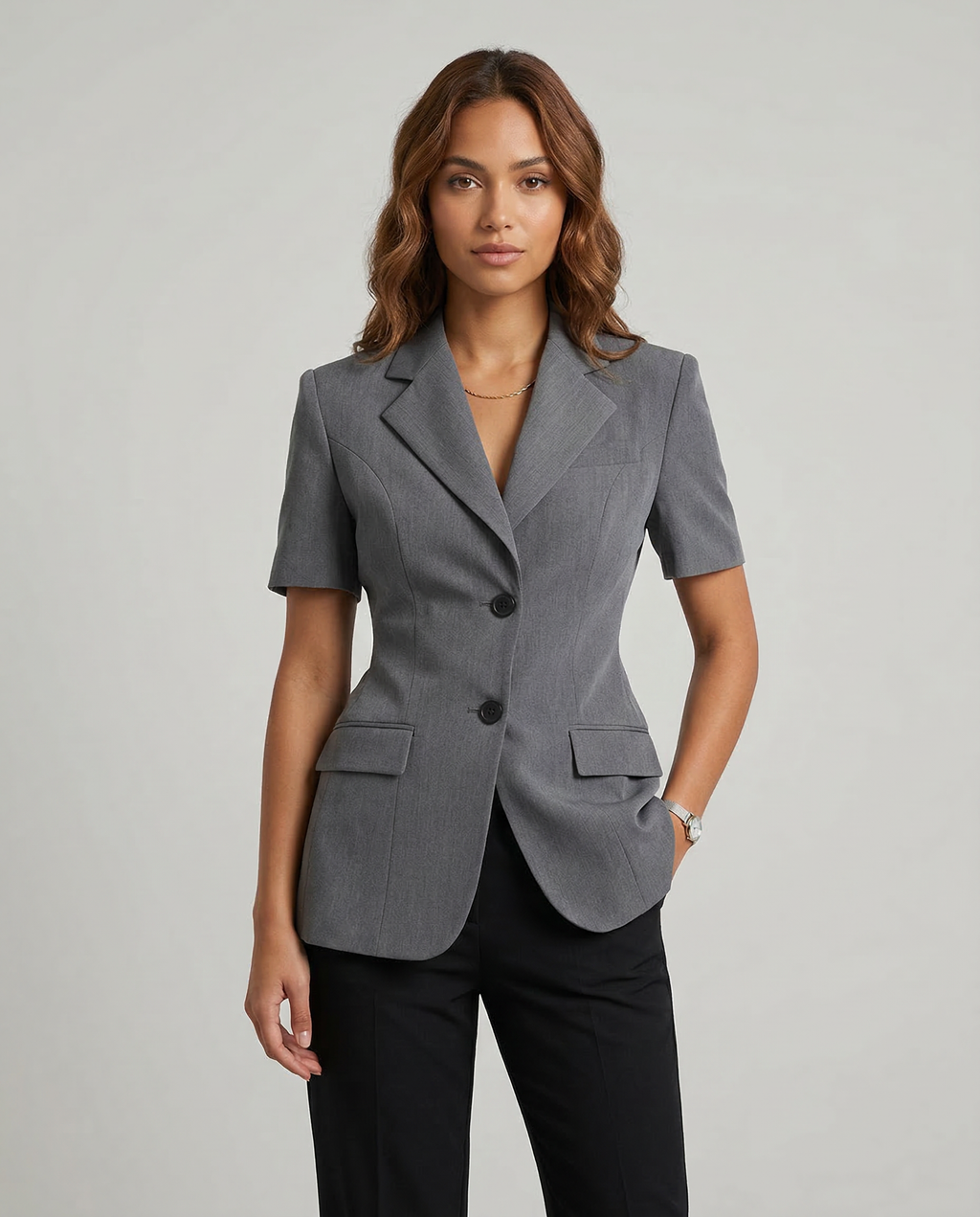 Pauline | Chic A-Line Short Sleeve Blazer for Women