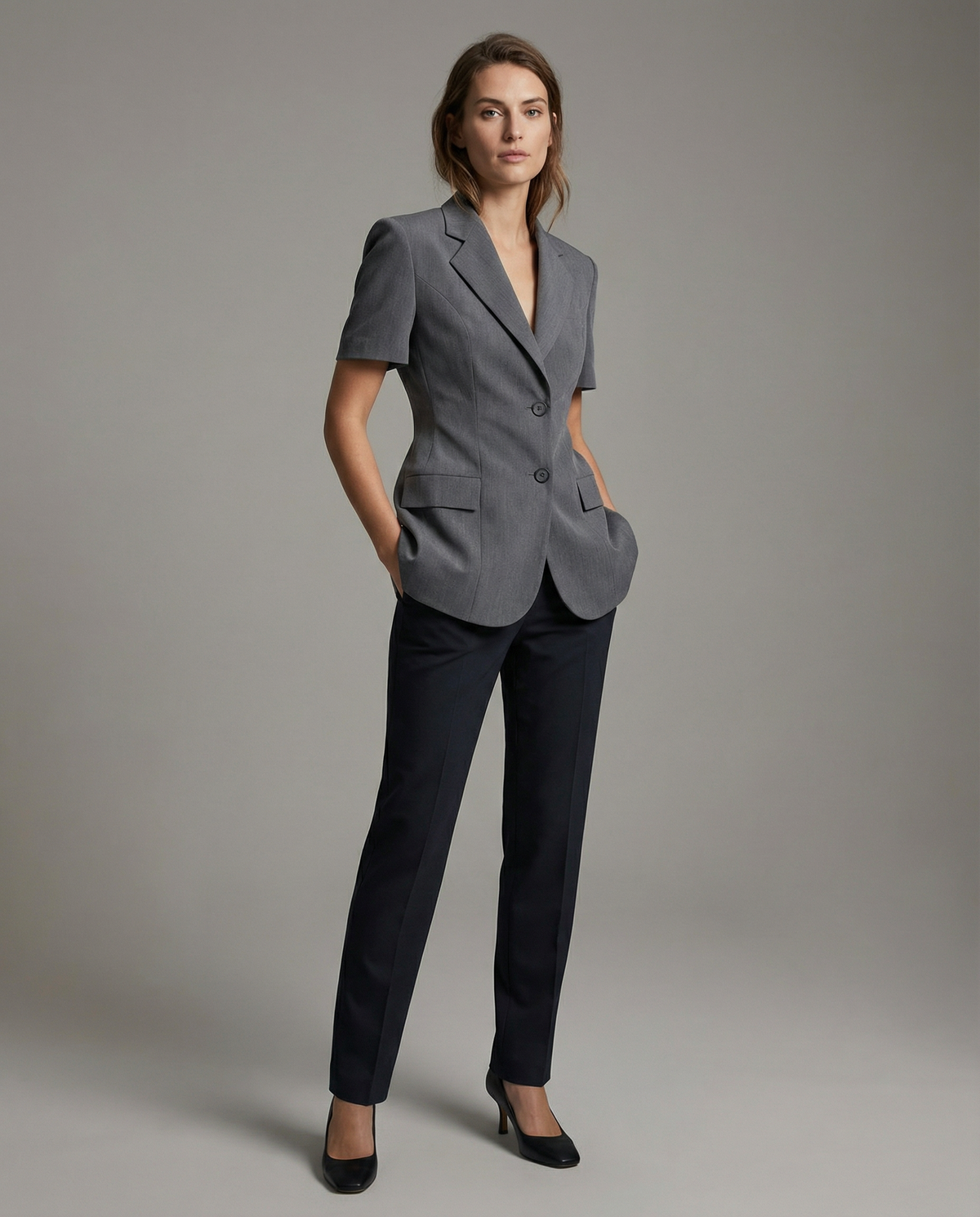 Pauline | Chic A-Line Short Sleeve Blazer for Women