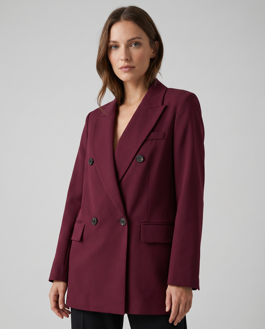 Adèle | Tailored Oxblood Single-Button Blazer for Women