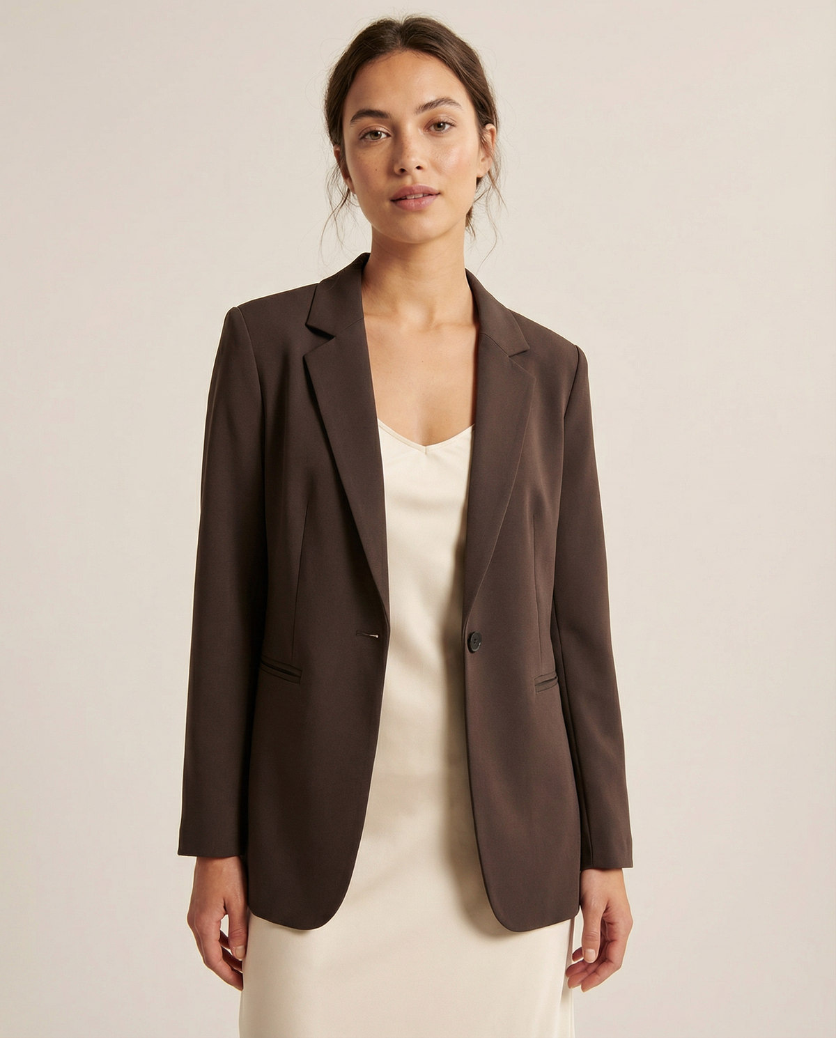 Mathilde | Slim Fit Cocoa Brown Blazer for Women