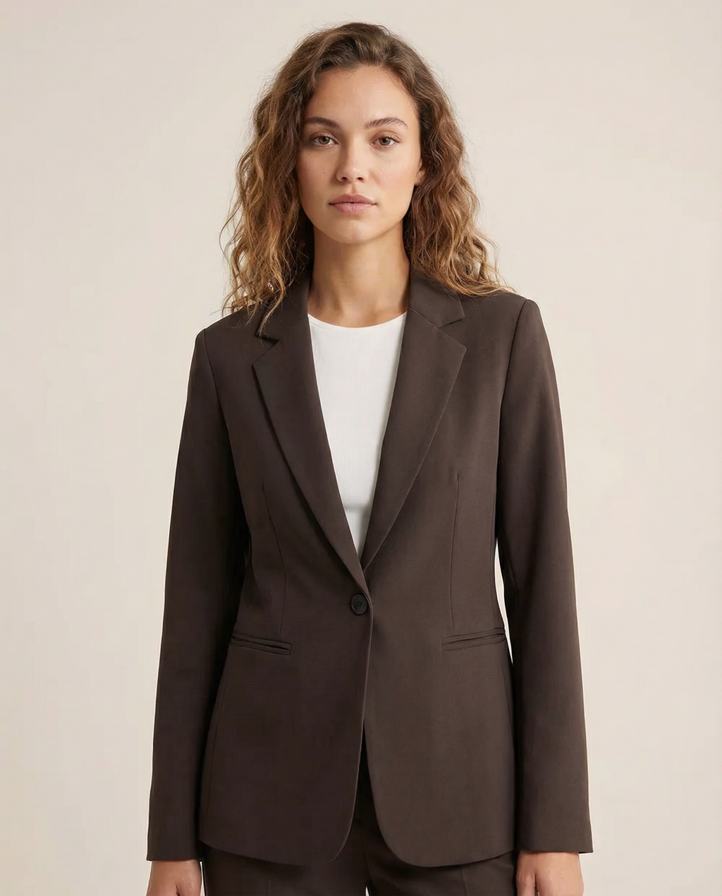 Mathilde | Slim Fit Cocoa Brown Blazer for Women