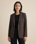 Mathilde | Slim Fit Cocoa Brown Blazer for Women