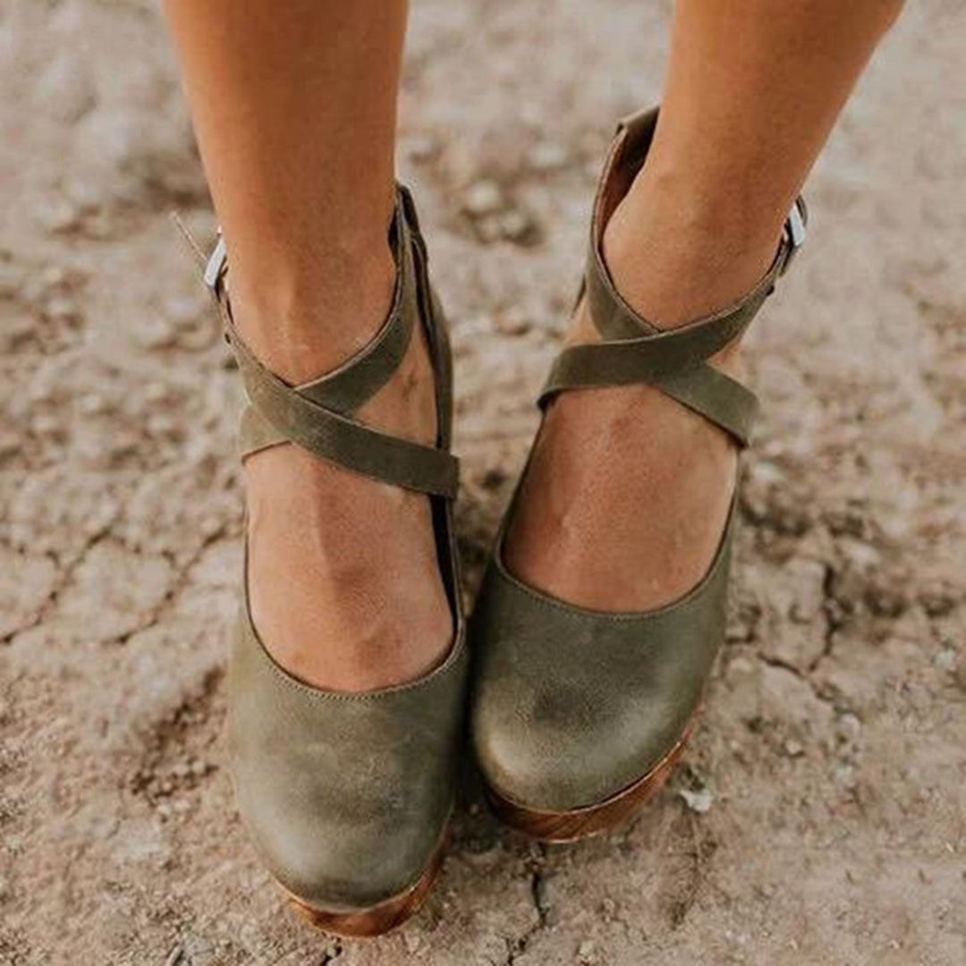 Emilie | Elegant Wedge Heels with Ankle Strap