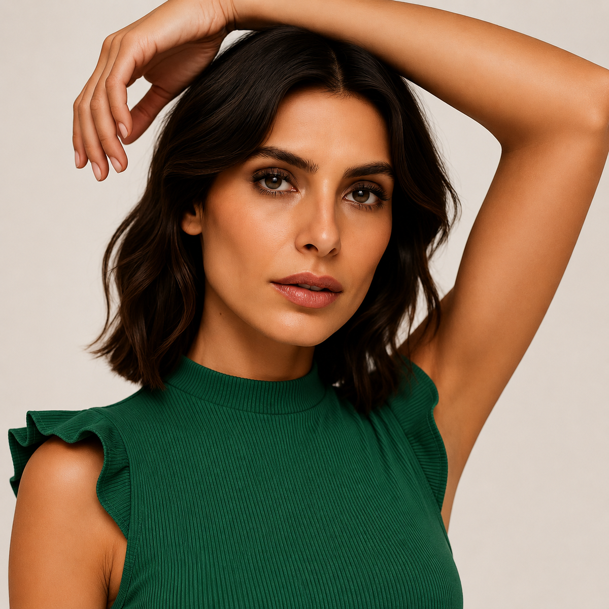 Ramona | Green Sleeveless Jumpsuit for Women