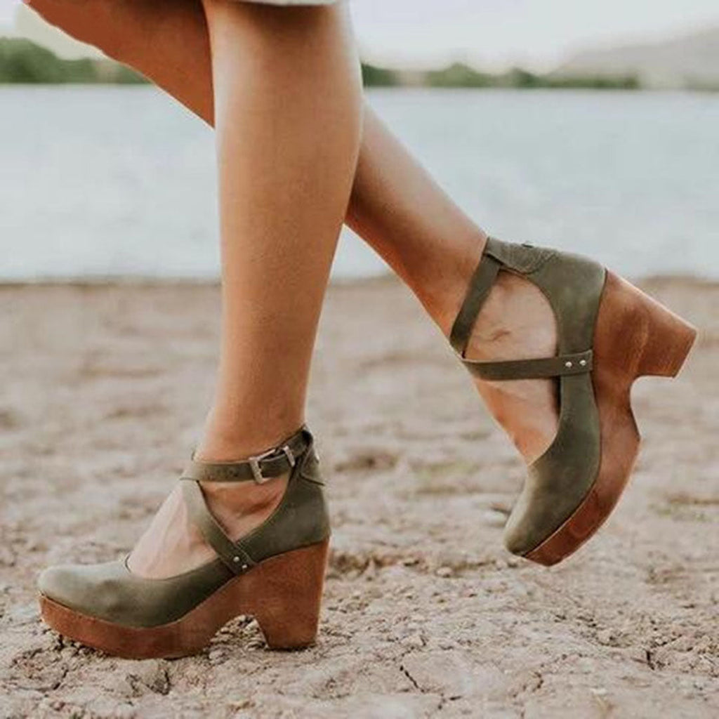 Emilie | Elegant Wedge Heels with Ankle Strap