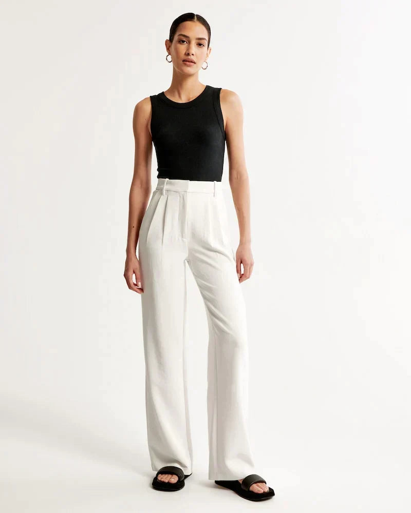 Theodora | Linen Wide-Leg Trousers for Women
