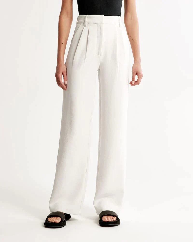 Theodora | Linen Wide-Leg Trousers for Women