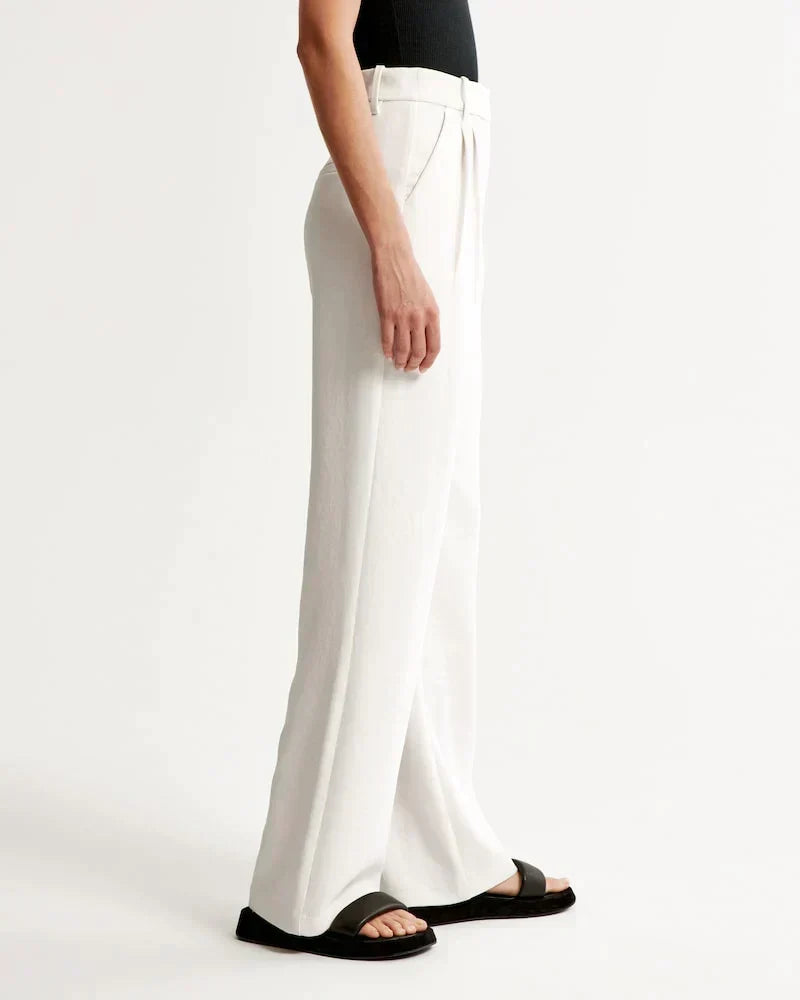 Theodora | Linen Wide-Leg Trousers for Women