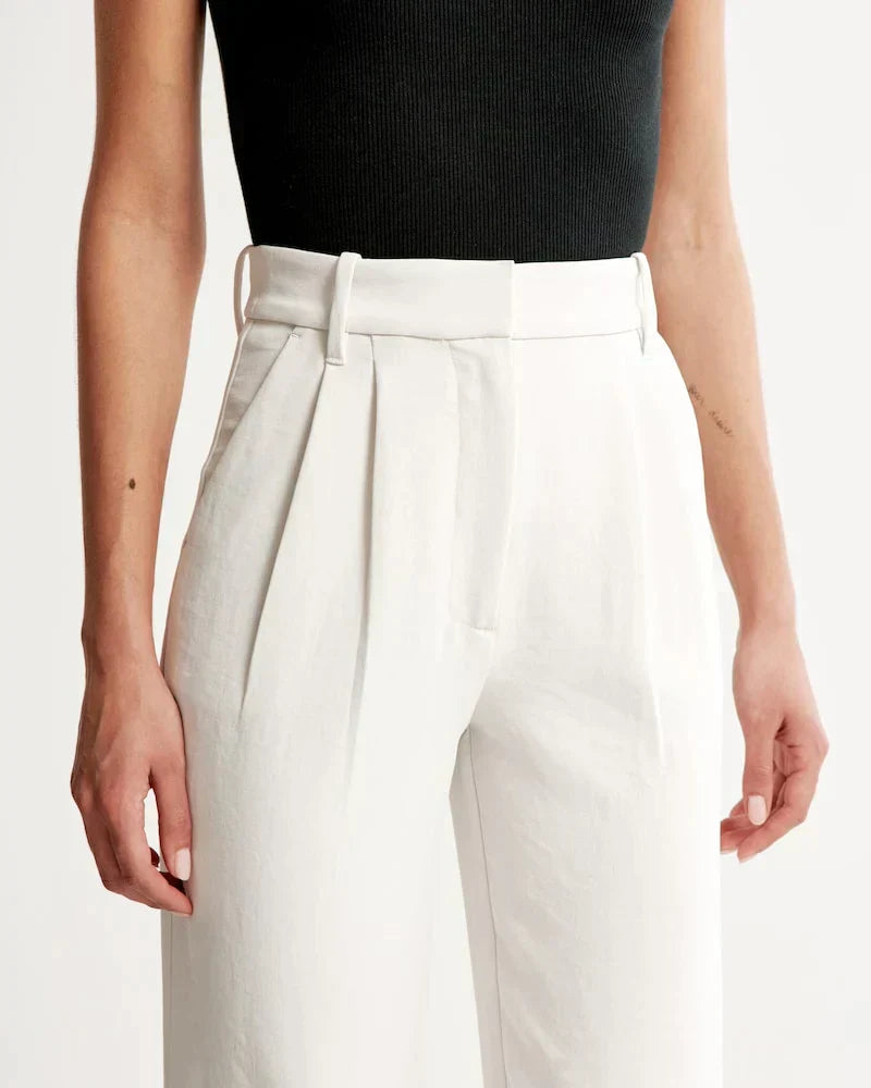 Theodora | Linen Wide-Leg Trousers for Women