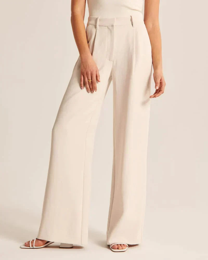 Theodora | Linen Wide-Leg Trousers for Women