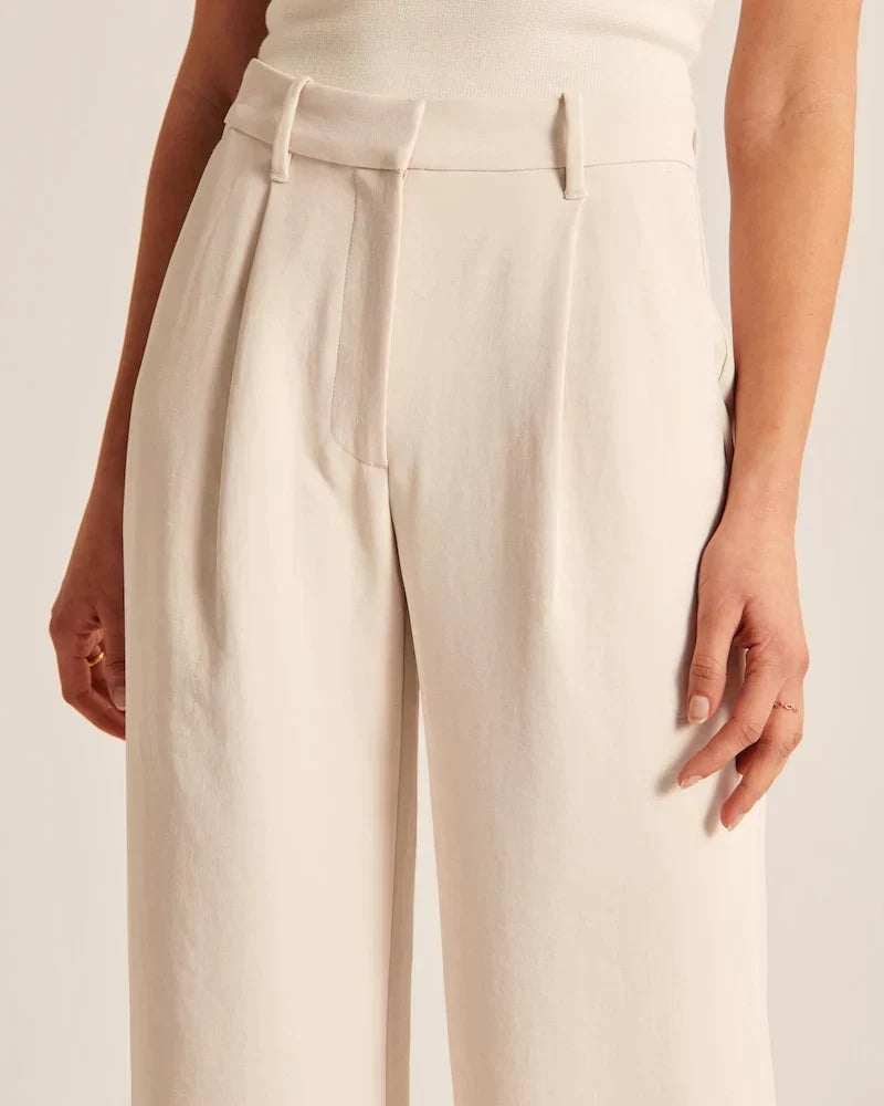Theodora | Linen Wide-Leg Trousers for Women