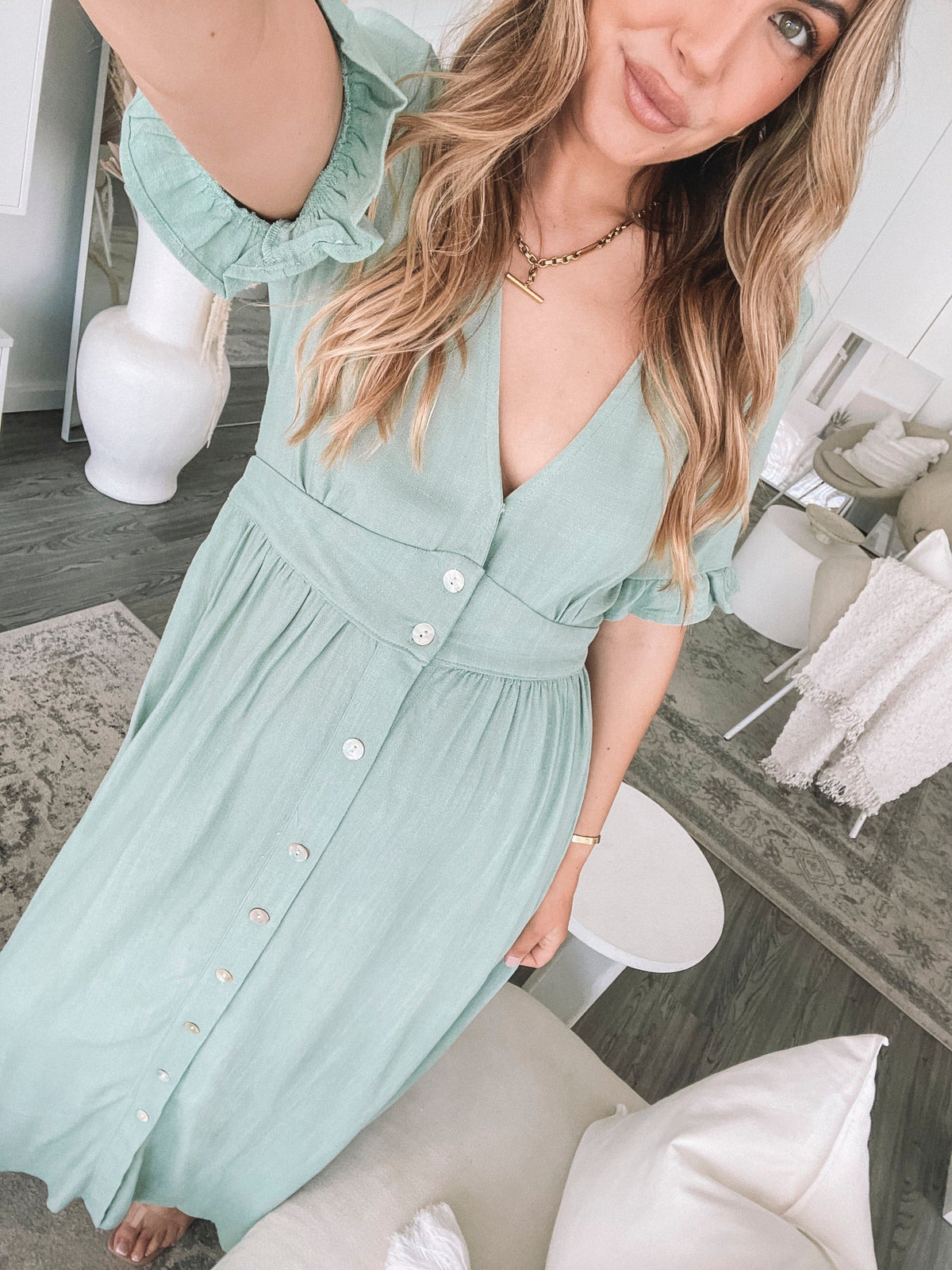 Eva | Sage Midi Dress