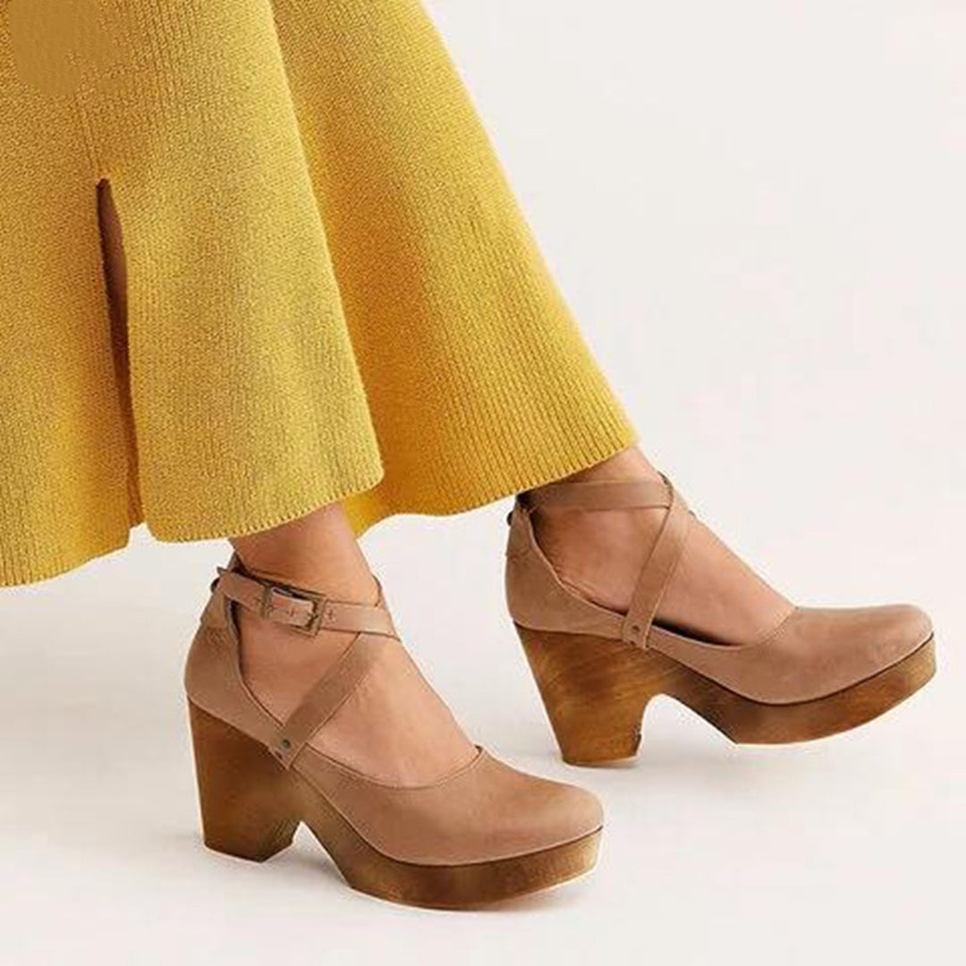 Emilie | Elegant Wedge Heels with Ankle Strap