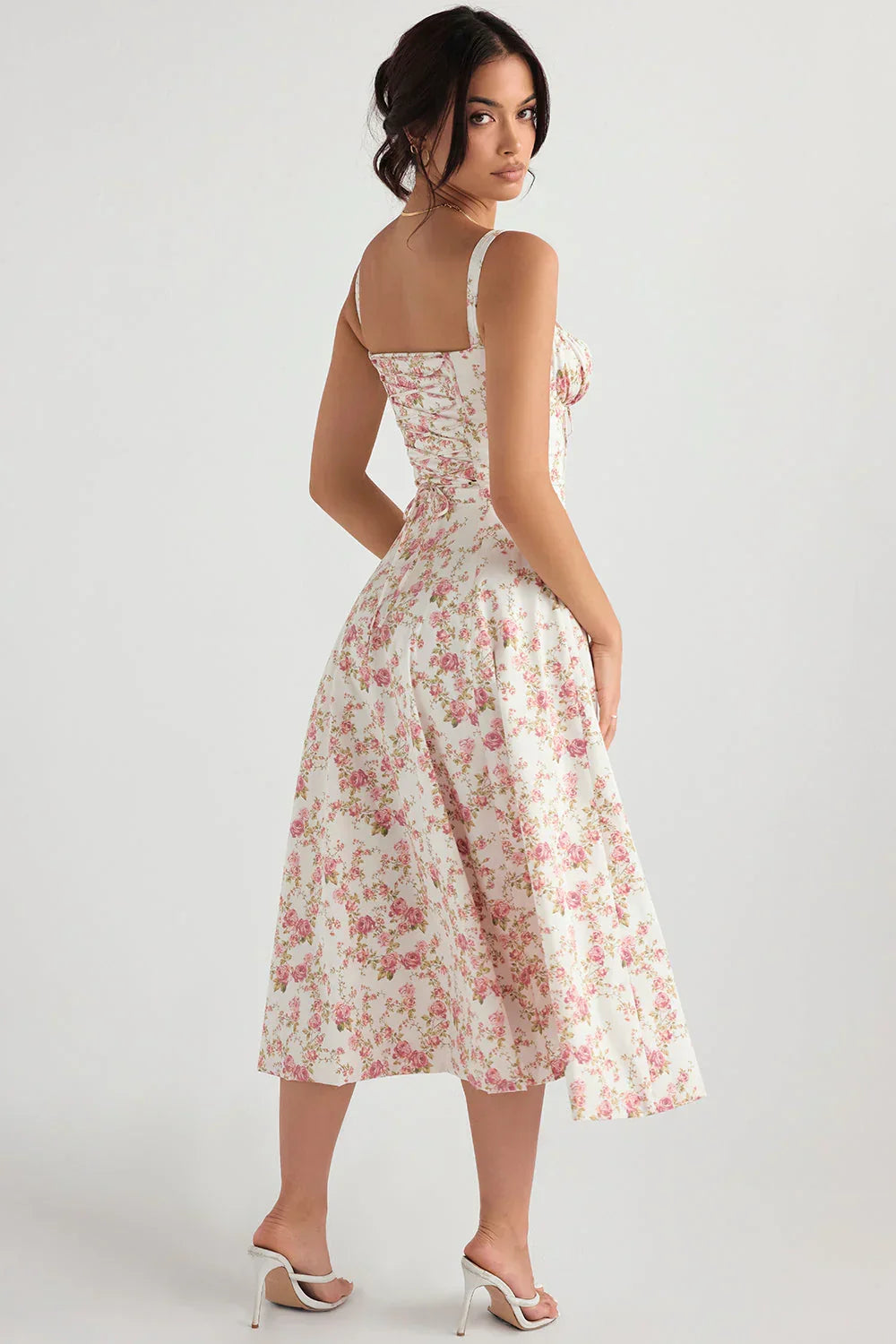 Isabella | Floral Corset Midi Dress
