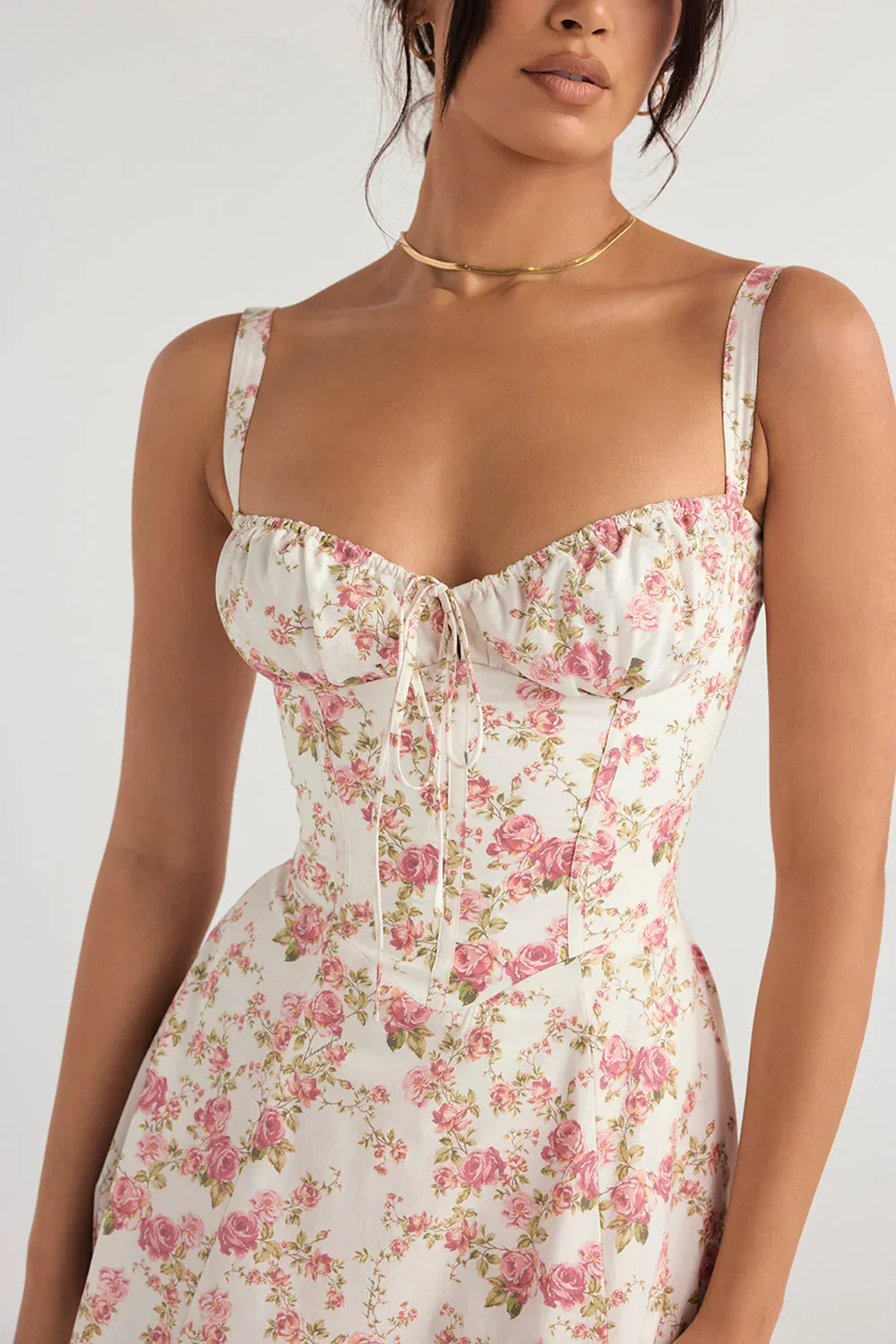 Isabella | Floral Corset Midi Dress