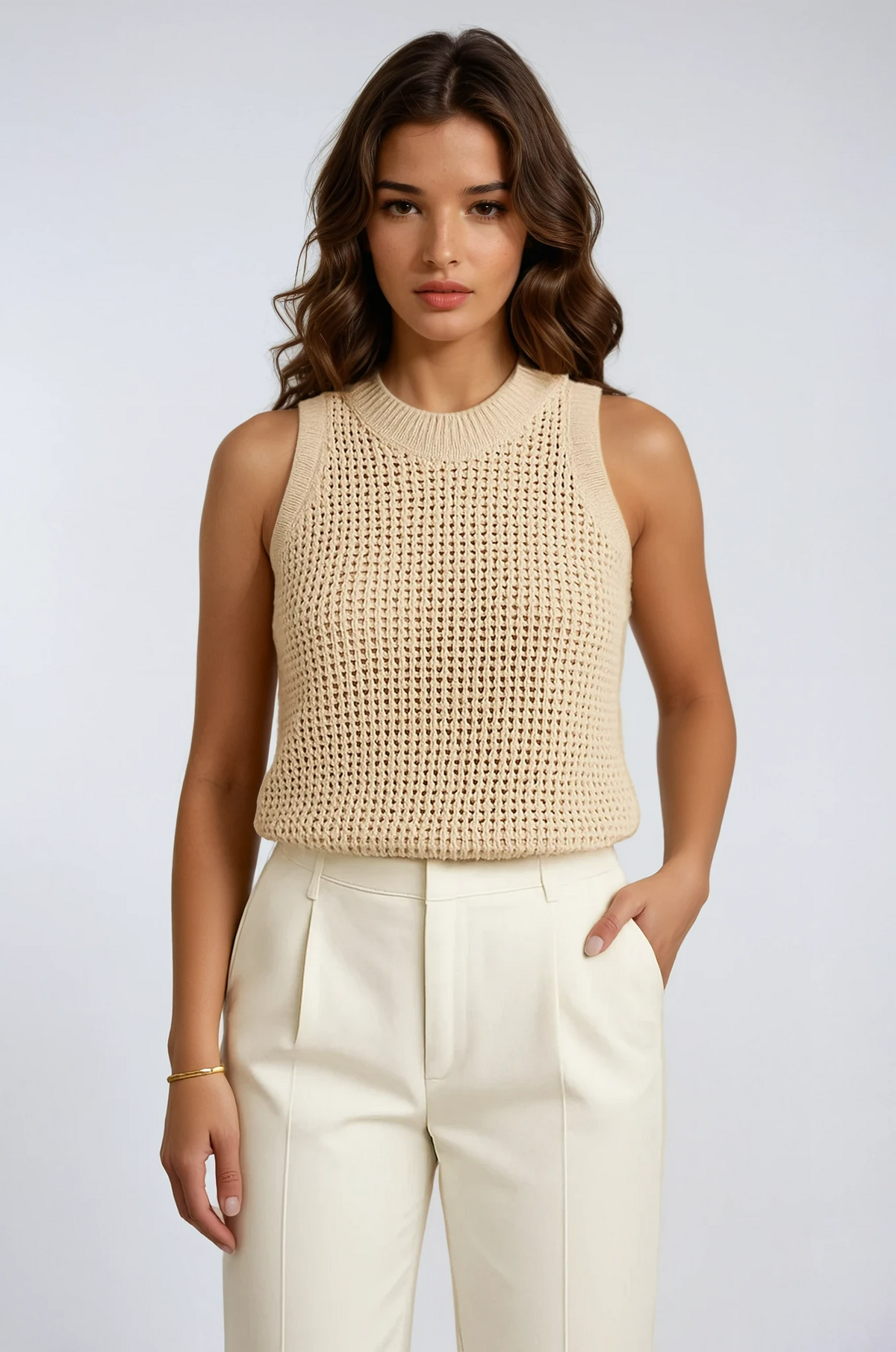 Milena | Hollow Solid Tank Top for Women