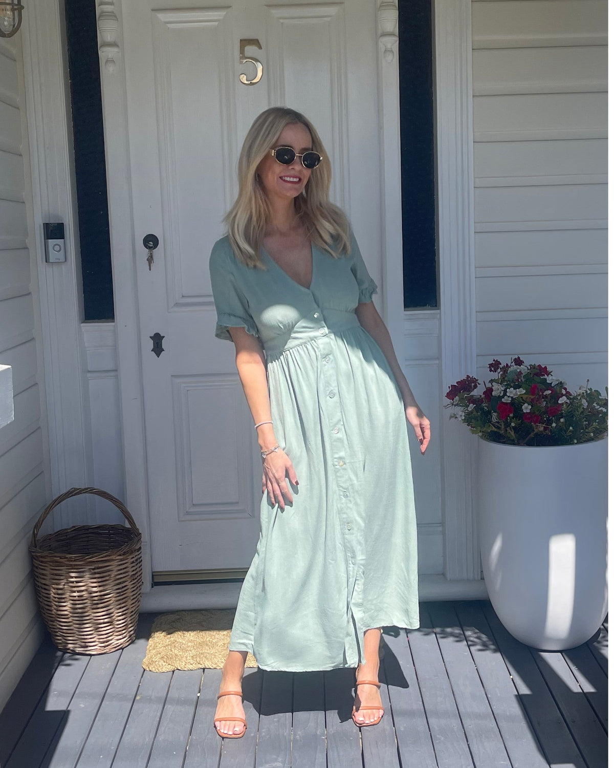 Eva | Sage Midi Dress