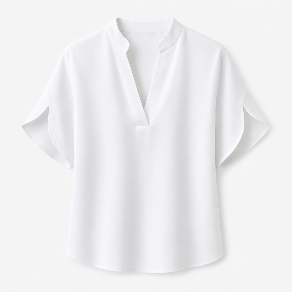 Tegan | Chiffon V-Neck Blouse in Many Colours