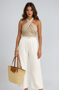 Ombretta | Blend Crisscross Halter Crop Top for Women