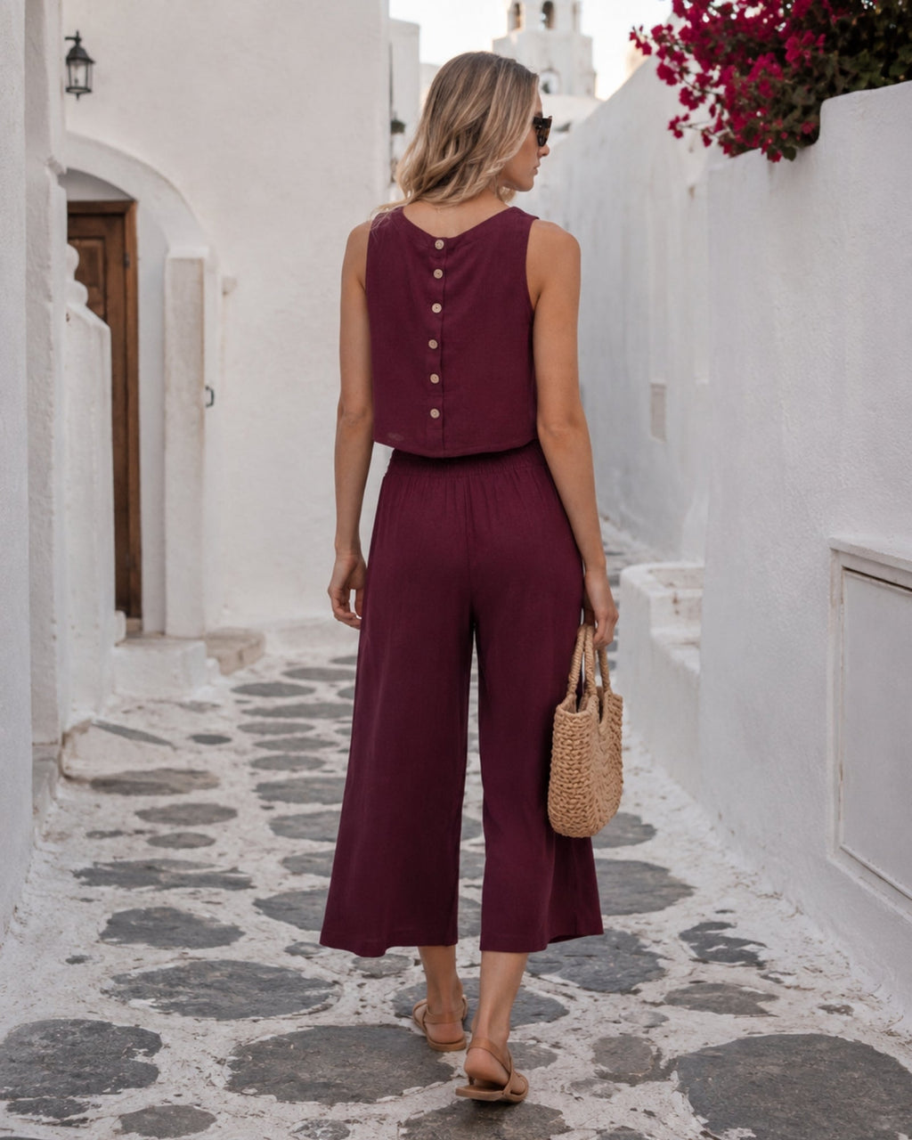 Elda | Linen Crop Top for Women
