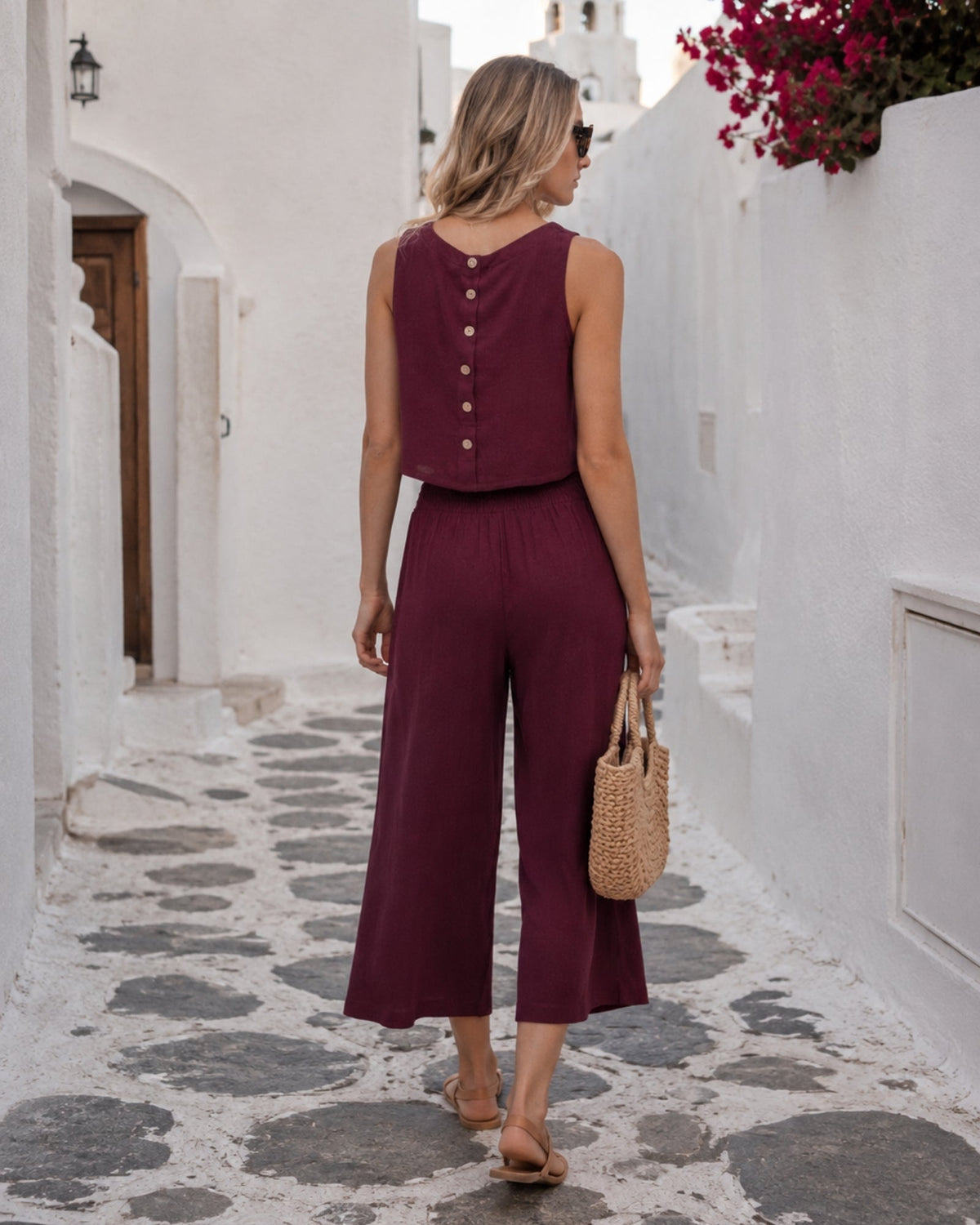 Elda | Linen Crop Top for Women
