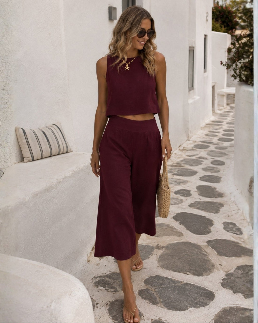 Elda | Linen Crop Top for Women