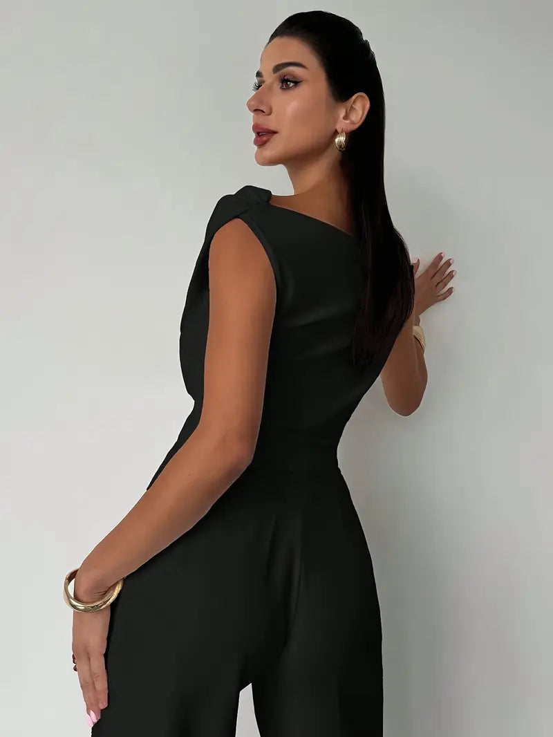 Montana | Draped Off Shoulder Top with Structured Waist