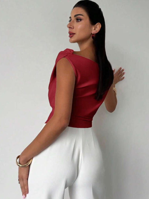 Montana | Draped Off Shoulder Top with Structured Waist