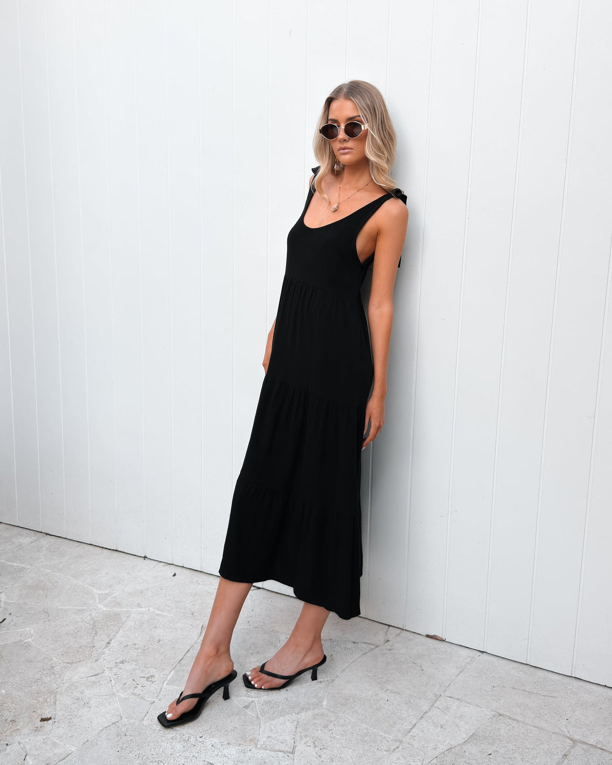 Lydia | Black Everyday Midi Dress