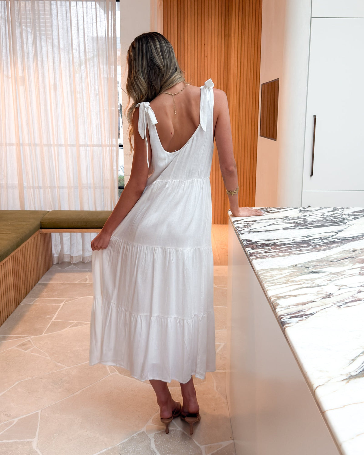 Gianna | White Everyday Midi Dress