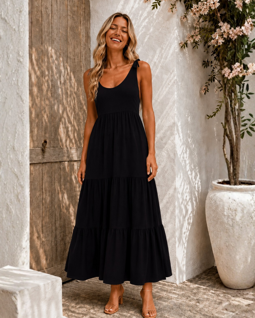 Lydia | Black Everyday Midi Dress