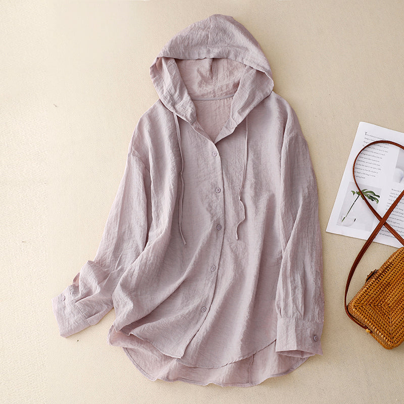Evanthia | Lightweight Hoodie with Buttons for Women