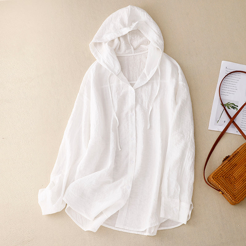 Evanthia | Lightweight Hoodie with Buttons for Women