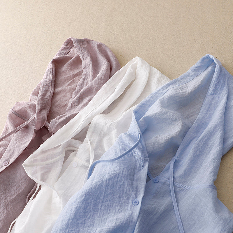 Evanthia | Lightweight Hoodie with Buttons for Women