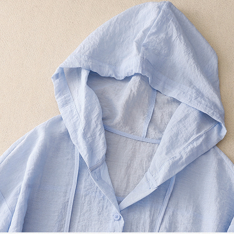 Evanthia | Lightweight Hoodie with Buttons for Women