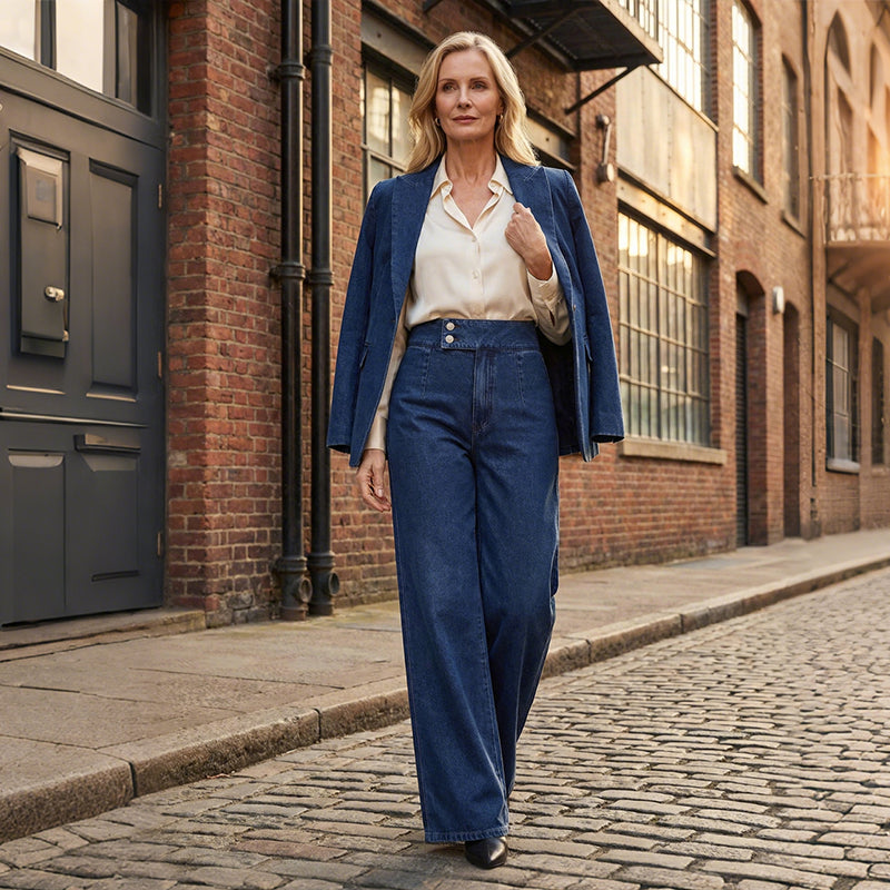Virginie | Linen Wide-Leg Trousers for Women