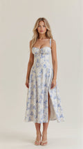 Isabella | Floral Corset Midi Dress