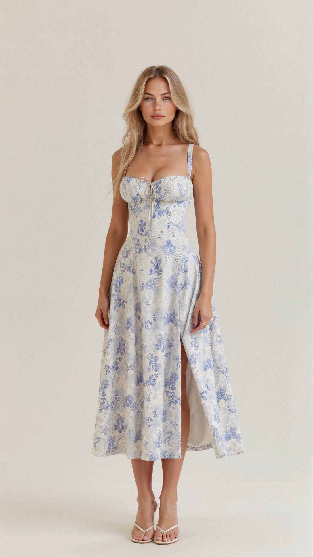 Isabella | Floral Corset Midi Dress