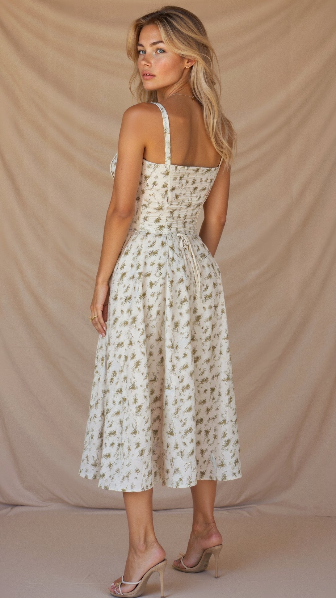 Isabella | Floral Corset Midi Dress