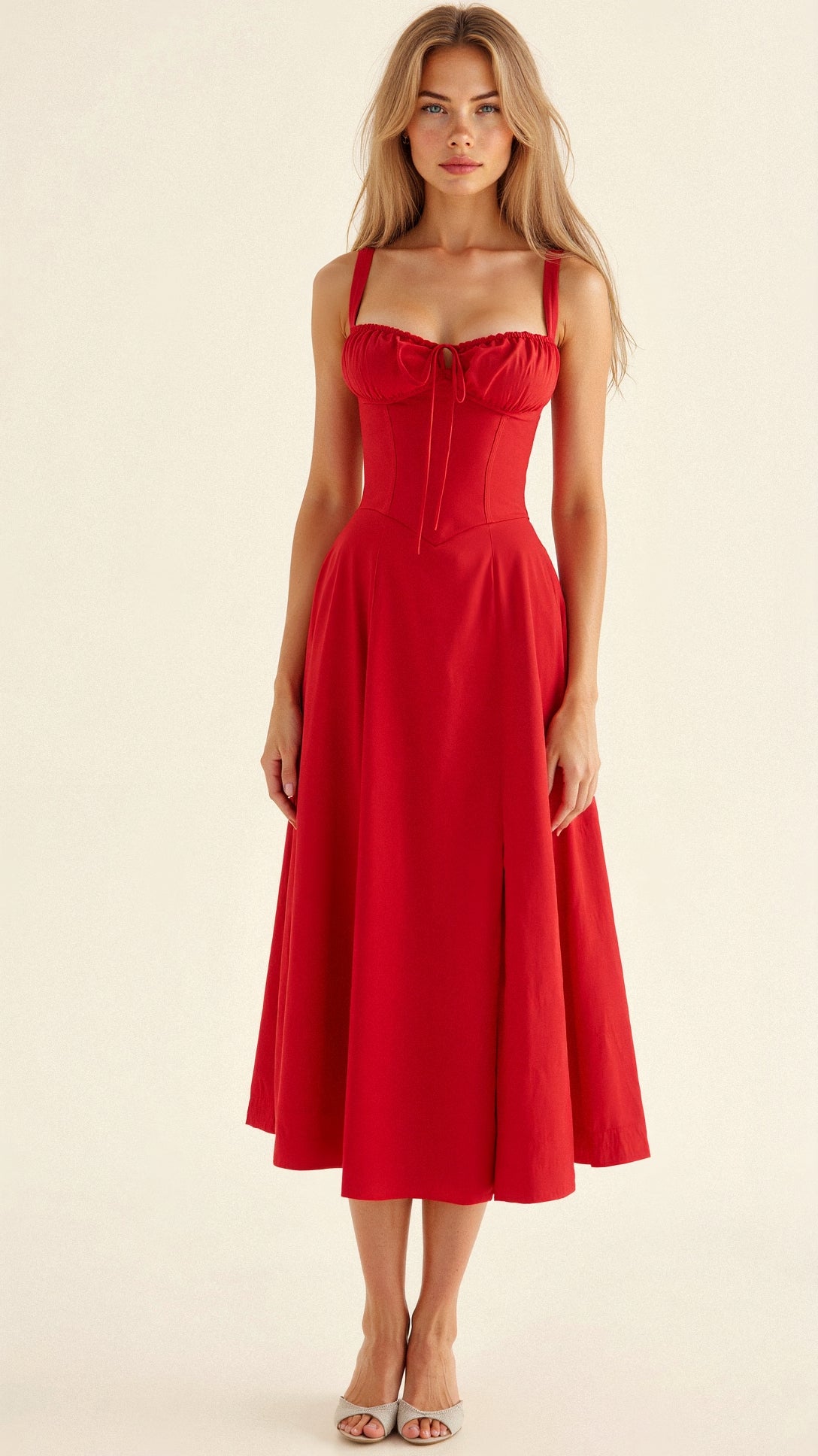 Isabella | Floral Corset Midi Dress