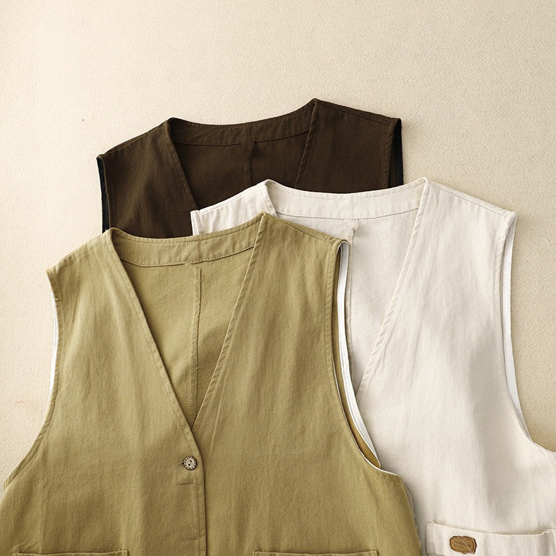 Peronella | Relaxed Button Vest for Women