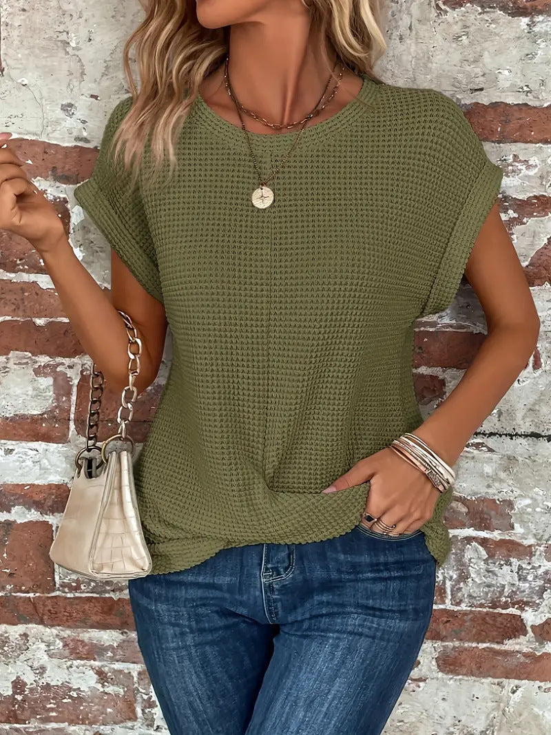 Sylvia | Waffle Knit Casual Tee for Women