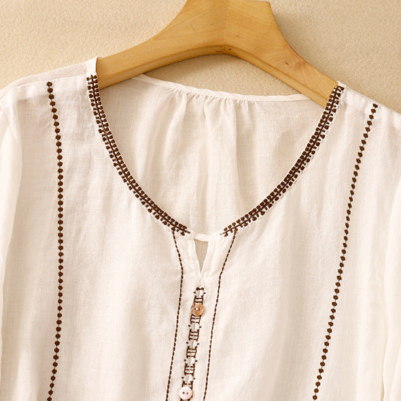 Tatiana | Pattern Ruffle Sleeve Blouse for Women