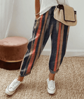 Daphne | Linen Printed Trousers for Women